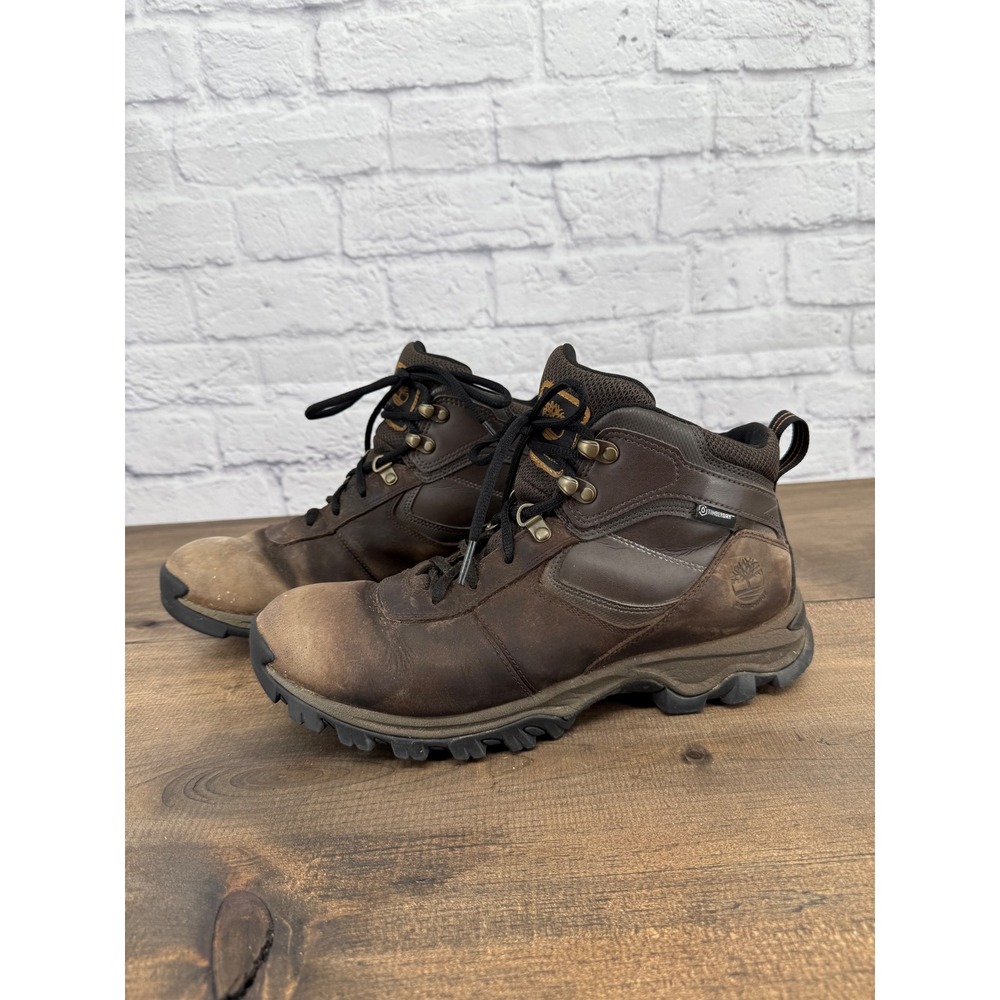 Timberland Mens Waterproof Hiking Boots Brown Leather Size 10 Gorpcore‎ Outdoors